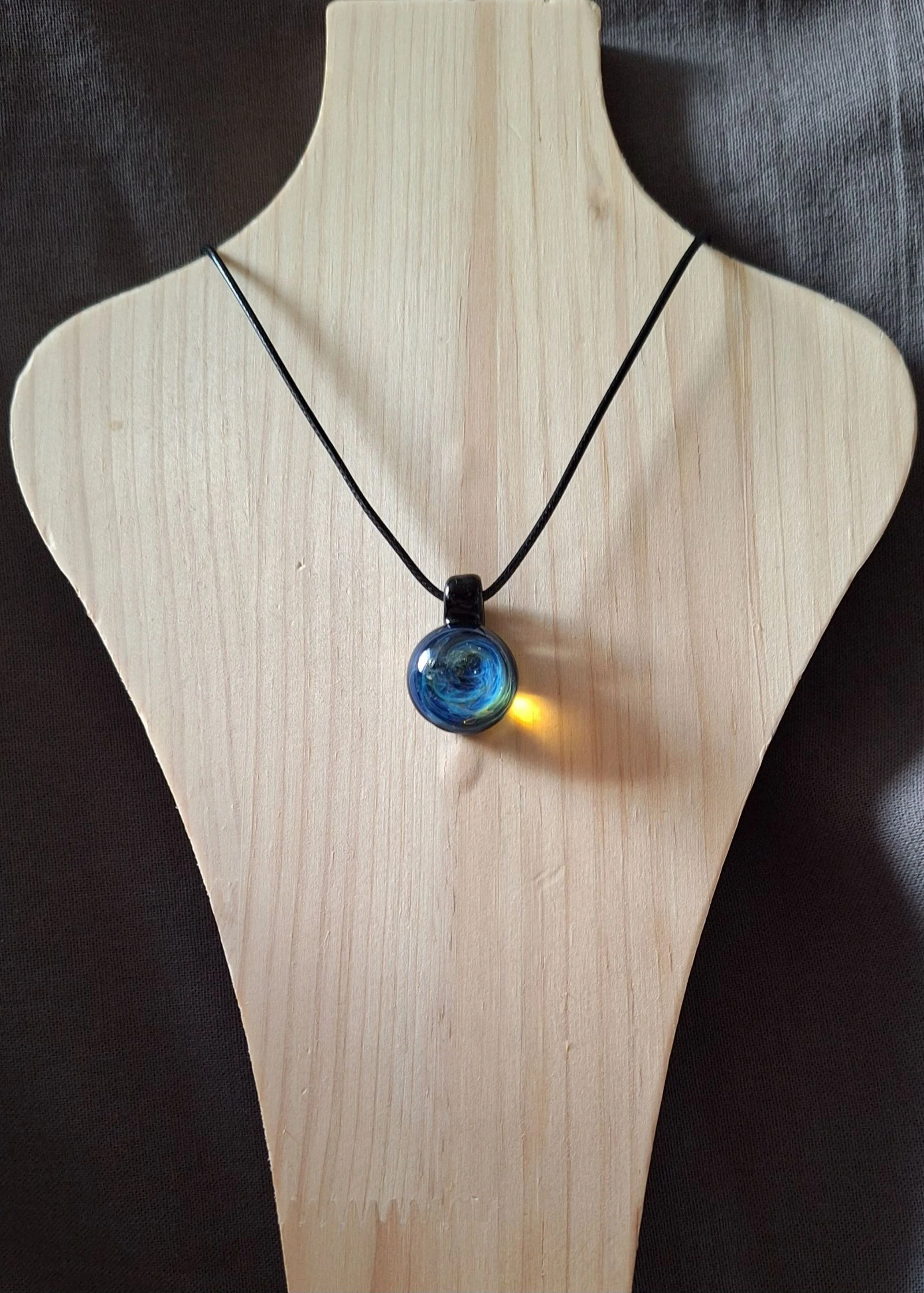 Handgemaakte lampwork glas hanger " galaxy "  – photo 3